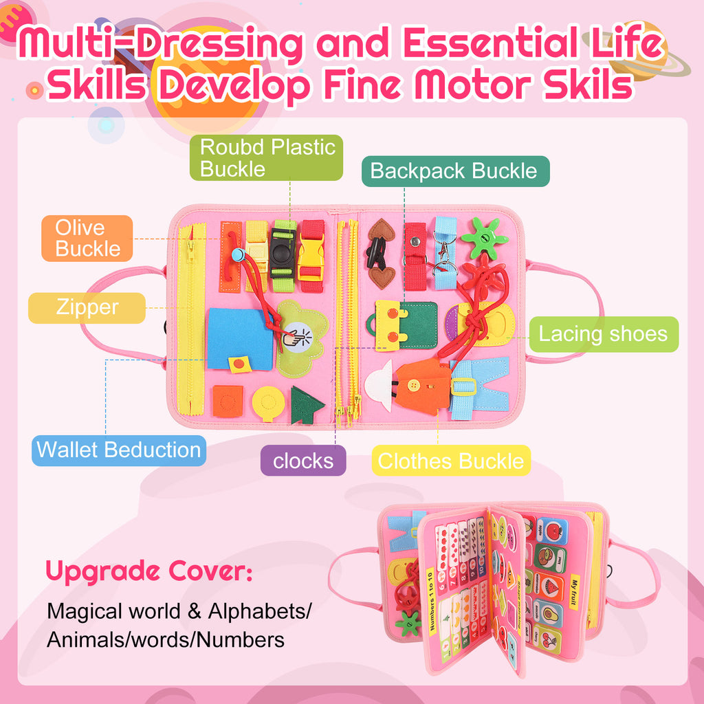 Montessori Busy Board & Busy Book (Ages 2–4) – Sensory Learning Toy