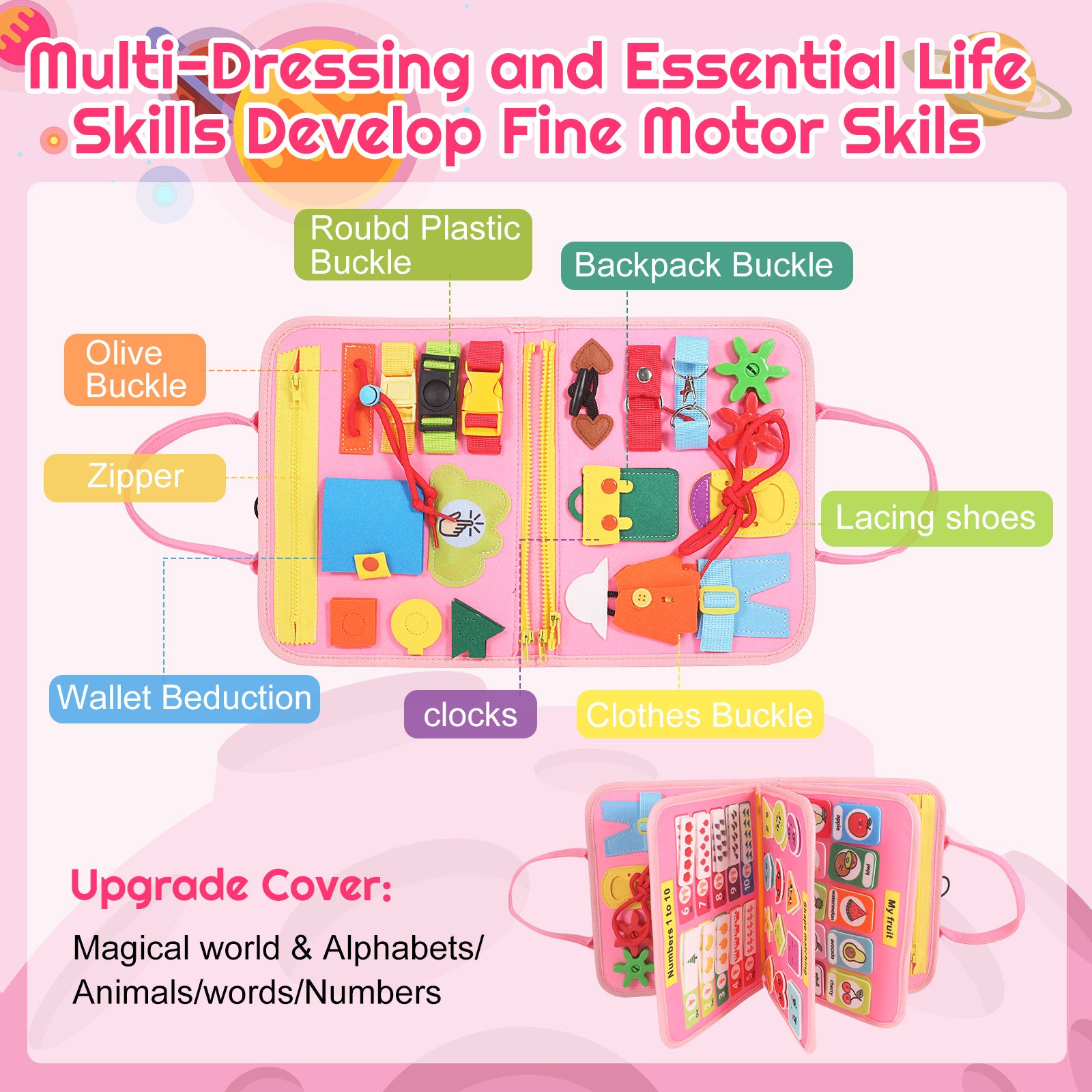 Montessori Busy Board & Busy Book (Ages 2–4) – Sensory Learning Toy