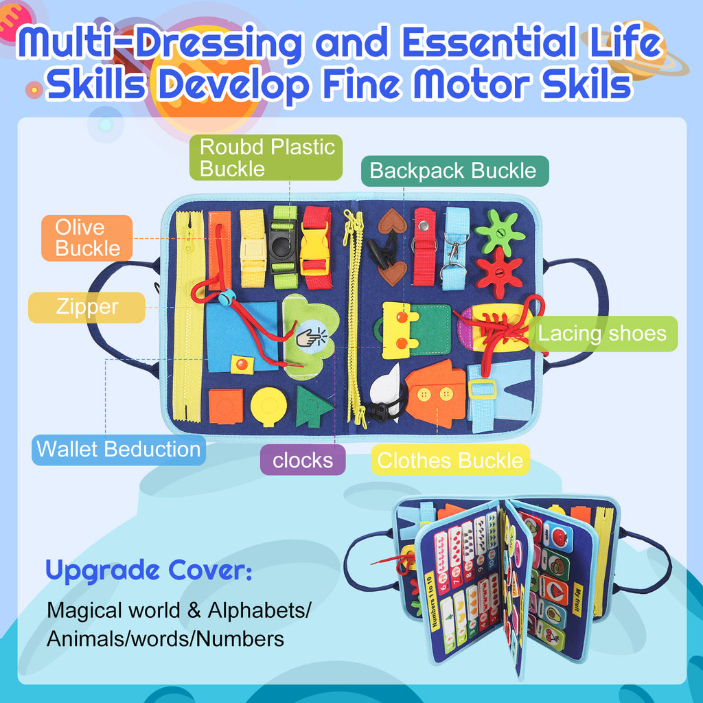 Montessori Busy Board & Busy Book (Ages 2–4) – Sensory Learning Toy