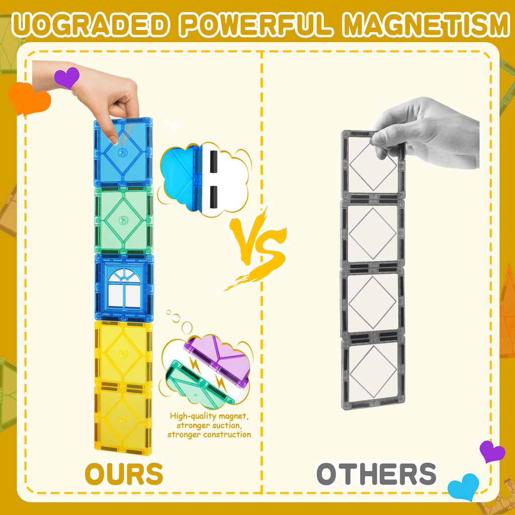 Montessori Magnetic Tiles – 104 PCS Educational Toy for Kids (Ages 3+)