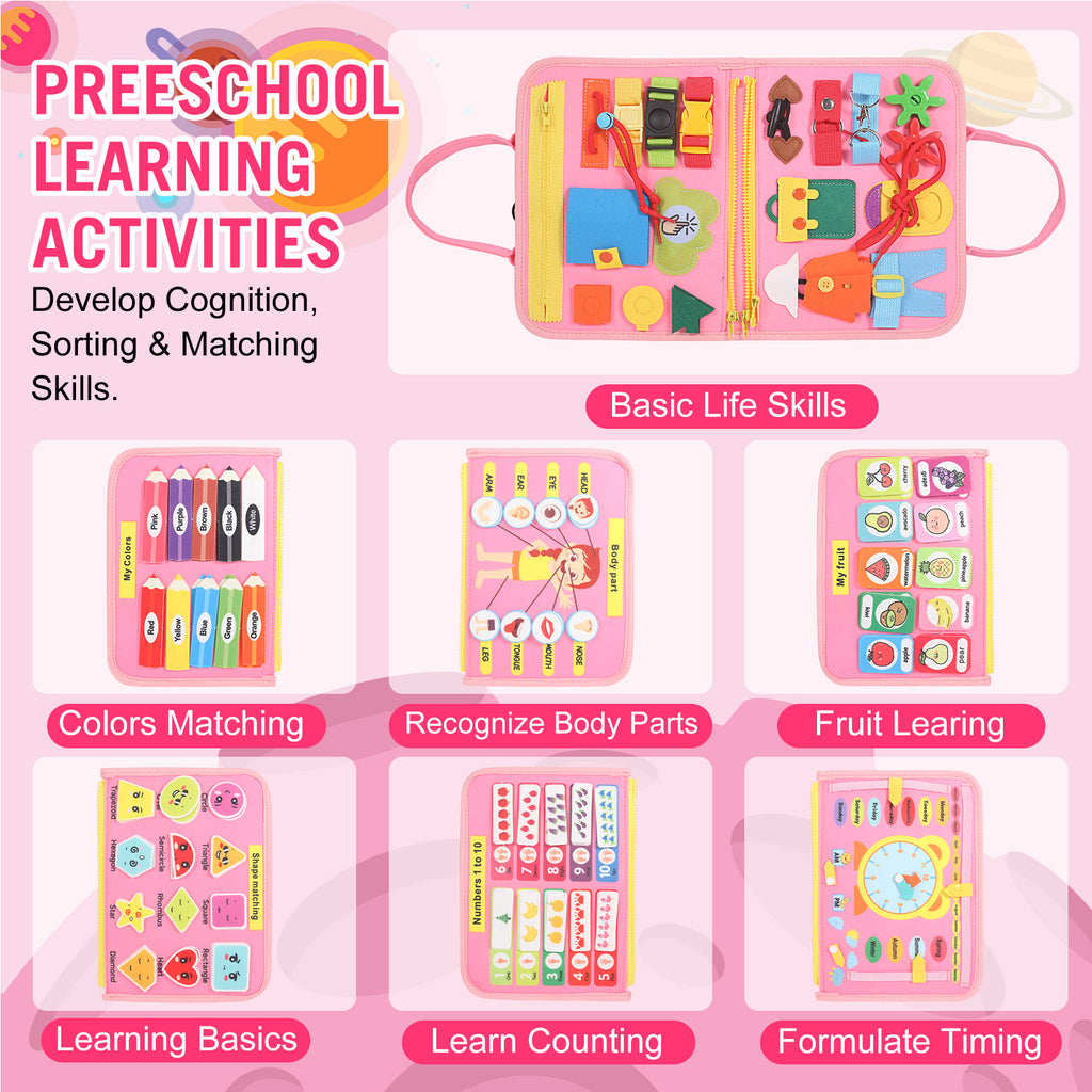 Montessori Busy Board & Busy Book (Ages 2–4) – Sensory Learning Toy