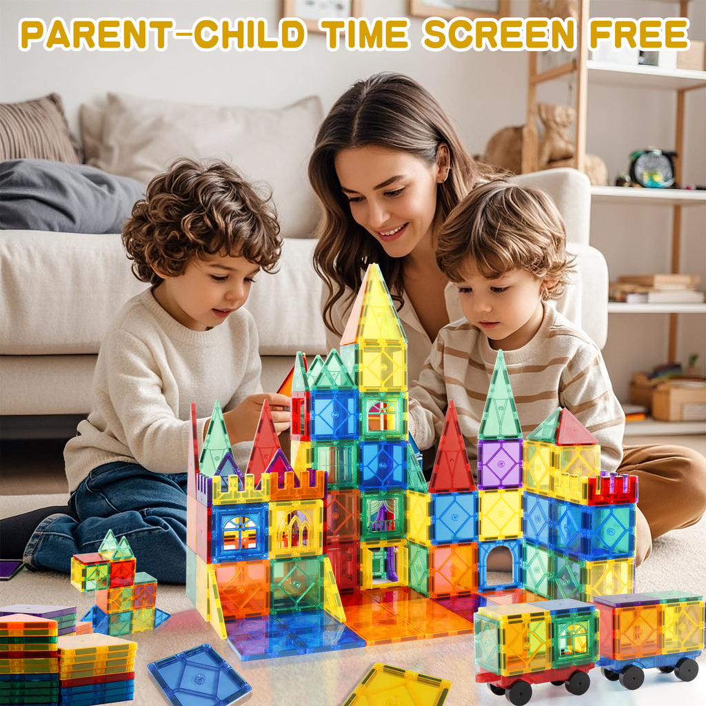 Montessori Magnetic Tiles – 104 PCS Educational Toy for Kids (Ages 3+)