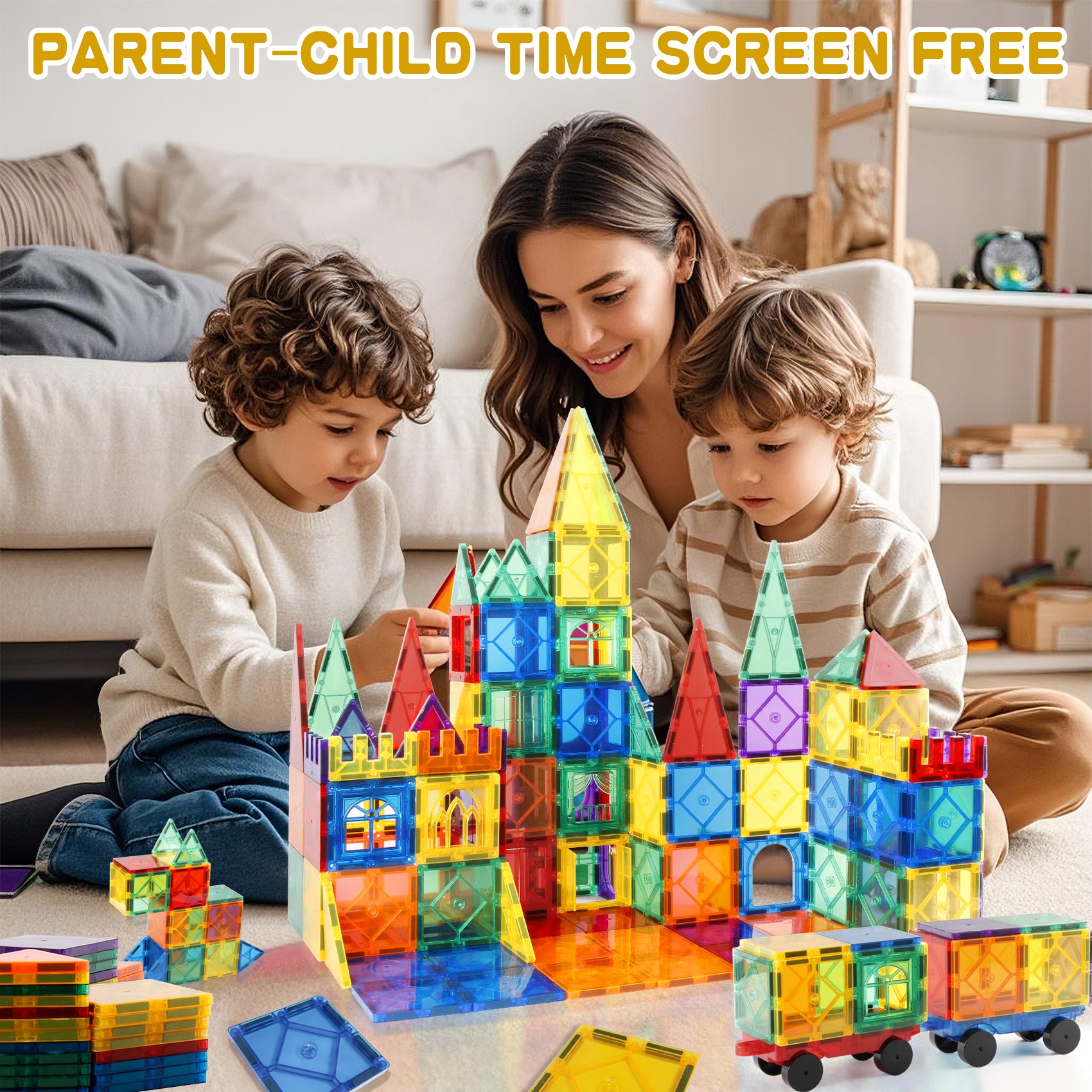 Montessori Magnetic Tiles – 104 PCS Educational Toy for Kids (Ages 3+)