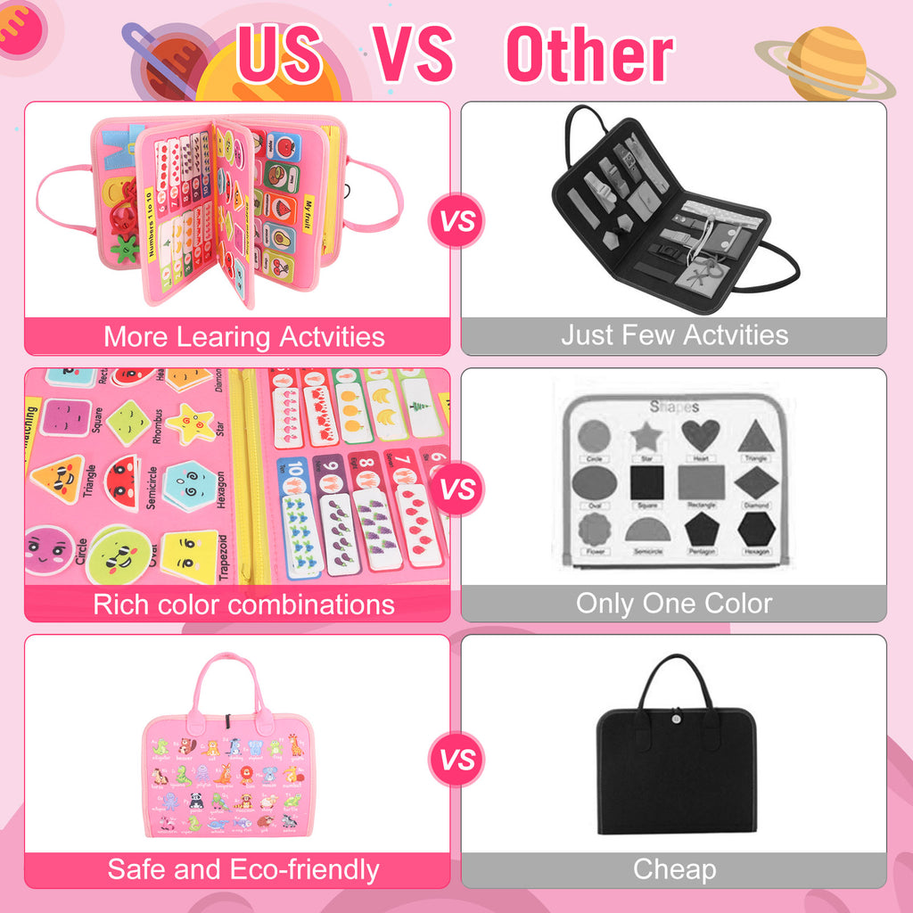 Montessori Busy Board & Busy Book (Ages 2–4) – Sensory Learning Toy