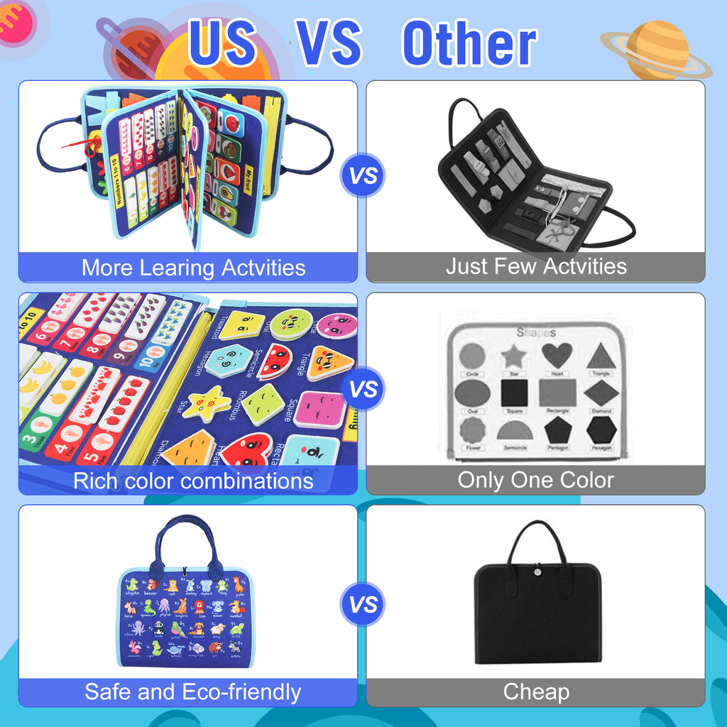 Montessori Busy Board & Busy Book (Ages 2–4) – Sensory Learning Toy