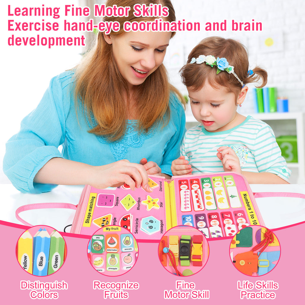 Montessori Busy Board & Busy Book (Ages 2–4) – Sensory Learning Toy