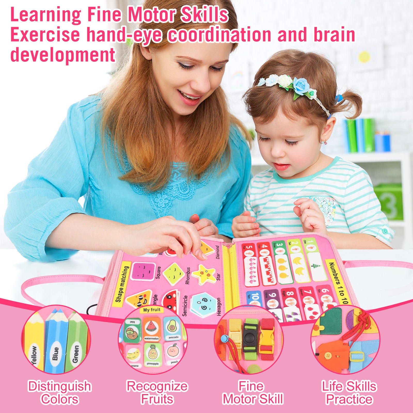 Montessori Busy Board & Busy Book (Ages 2–4) – Sensory Learning Toy