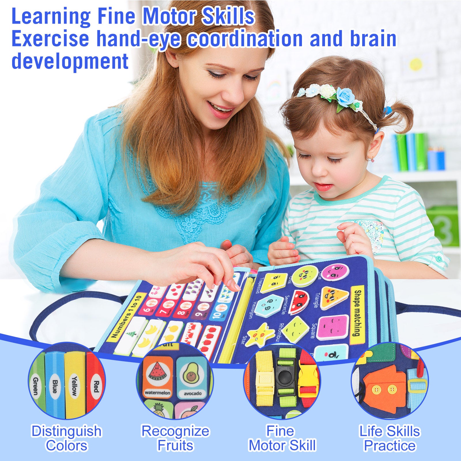 Montessori Busy Board & Busy Book (Ages 2–4) – Sensory Learning Toy