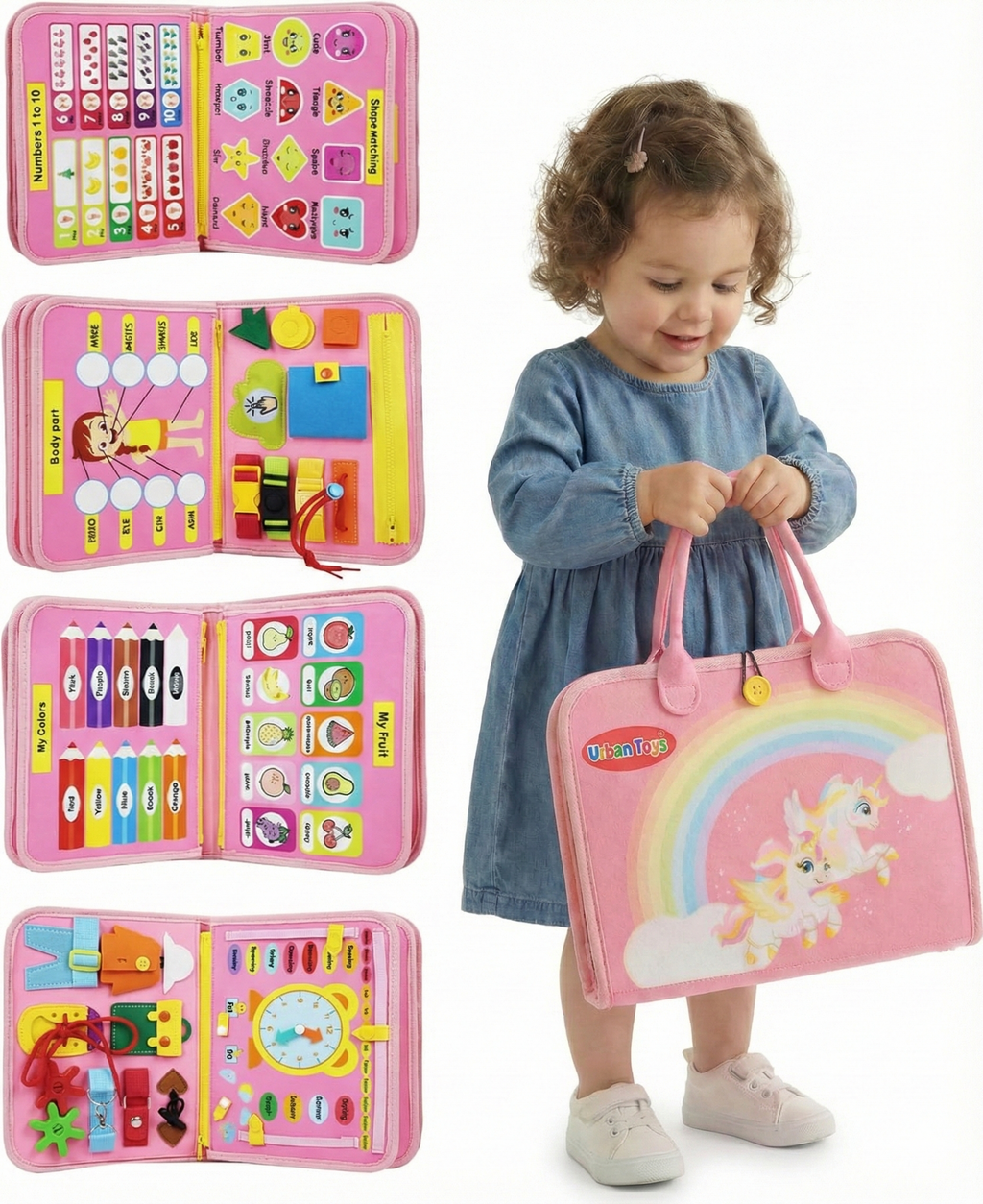 Montessori Busy Board & Busy Book (Ages 2–4) – Sensory Learning Toy